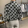 Chemises à carreaux de mode hommes printemps manches longues chemise décontractée homme d'affaires robe formelle fête sociale chemisier streetwear vêtements 210527