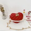 2021 NEW Children Mini Purses 2021 Cute Heart Crossbody Bags for Kids Small Coin Pouch Baby Girls Pearl Party Wallet Hand Bags G8862374