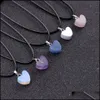 & Irregar Heart Chakra Pendant Healing Crystal Stone Quartz Necklaces Jewelry Fashion Women Men Energy Pendants Rope Chain Wholesale Drop De