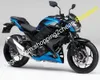 Kawasaki Shell Z250 2015 2016 Z-250 Z300 15-16 Z-300 블루 블랙 스포츠 바이크 보디 워크 ABS 페어링 키트 (사출 성형)