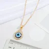 S2403 Mode-sieraden Water Drop Boze Oog Hanger Ketting Hars Blauwe Ogen Kettingen