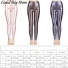 Kvinnor Pants Capris Bright Satin Fitness Byxor Träning Gym Sports Pant Women Pole Dance Glossy Clubwear Smooth High midja Shiny Leggin