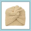 Beanie / SKL Chapéus Chapéus Chapéus, Lenços Luvas Moda Aessórios Cap de inverno de malha Turbante Cross Womens Womens Warm Knit Twist Wrap Wrap Solid Solid