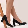 2021 Sandales de la mode printemps Noir Professionnel High High High High Toe Toe Mid-Low Heel Chaussures pour femmes