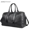 Sacs Duffel ZEROFRONT 2021 Design Tissé Modèle PU Cuir Portable Multi-fonction Sac À Main Haute Capacité Sac De Voyage Pour Hommes Bla286C