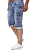 Jeans da uomo Pantaloni corti da uomo 2022 Estate Casual Streetwear Abbigliamento uomo Hip Hop Tasca Skinny Denim Jean Pant Shorts Blue177z