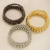 Fios de miçangas Conjunto de 4 pulseiras para mulheres pulseira de contas Men empilhável Men Gifts 3 cores para escolher INTE22