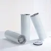 20oz Sublimation Blanks lnsulated Straight Stainless Steel cups Sublimations Tumblers water bottle Cylinder waters white cup mugs