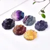 30Pcs Natural Rainbow Fluorite Quartz Crystal Nine Tail Fox Pendant Hand Carved Healing Colorful Gemstone Protection Amulet Charm Drilled Hole for Necklace Making