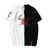 Chiński styl luźna koszulka z krótkim rękawem Summer Plum Flower Haftowane koszulki Koszulka Męska Para Pół-rękaw Topy