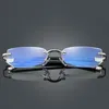 High Quality Reading Eyeglasses Presbyopic Spectacles Clear Glass Lens Unisex Rimless Antiblue light Glasses Frame Strength 10 7303046