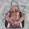 Aprons Kitchen Apron Male Personalized Work Clothing For Cooking BBQ Individual Muscle Printing Men Funny