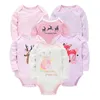 Salti di fille infant baby girl rompers 3pcs 6pcs cartuny boys outfit mother mother mother ropas