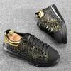 Luxe Designer Black Business Trouwjurk Schoenen Mode Lace Up Causal Flats Moccasins Air-Cushion Walking Foothow Show Sneakers