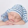 Newborn photo prop Overalls hat striped photography props set M3551