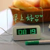 LED Digital väckarklocka Bakgrundsbelysning Snooze Mute Calendar Desktop Clock LED Despertador Fluorescerande med meddelandekort Tabellklockor 211112