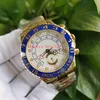 Top Mężczyźni Wtaches Watch 116688 44mm Yellow Gold Eta 7750 Ruch Ceramiczny Bezel Sapphire Chronograph Praca Automatyczne mechaniczne męskie na rękę