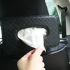 VR robot Universal Creative Leather Napkin Holder Box Back Seat Sun Visor Tissue Organizer for Car