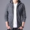 Jesień Kurtka Zimowa Mężczyźni Ciepły Kaszmirowy Casual Wełna Zipper Slim Fit Fleece Jacket Men Coat Sukienka Dzianiny Mężczyzna 210818