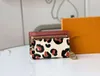 Modedesign tecknad leopardmönstrad plånbok Kohud Läder myntväska Designer Messenger Plånbok för kvinnor Korthållare Högkvalitativa plånböcker