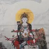 Paintings 36 Inch Tibet Silk Embroidery Bodhisattva Manjusri Compassion Goddess Tangka Thangka Painting Mural