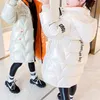 Costumi natalizi per ragazze Abbigliamento per bambini adolescenti Giacca lunga argento Vestiti per bambina Cappotto Tuta sportiva Parka Abbigliamento da neve 211203