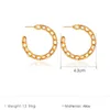 Hoop Huggie or argent couleur grande chaîne cercle boucles d'oreilles en forme de C exagéré grand Huggies fête bijoux boucles d'oreilles pour les femmes