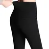 Plus Rozmiar Ołówek Spodnie Dla Kobiet Wysokiej Talii Stretch Legginsy Vintage Office Lady Black Casual Spodnie Pantalons Femme 211115