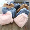 Baby Boy Girl Clothes Pajamas Set Flannel Fleece Toddler Child Warm Catoon Bear Sleepwear Kids Home Suit Winter Fall Spring 1-8Y 211130