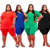 Plus Size Damen Sportbekleidung Zweiteilige Outfits Kurzarm Oberteil Hose Damen Neue Mode Hosen Set Trainingsanzüge Neuer Typ klw6176