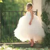 El Yapımı Peri Şeftali Çiçek Kız Düğün Tutu Elbise Prenses Çocuklar Balo Elbise Kızlar için Pageant Parti Giysileri Tül Elbise Q0716