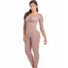 Fajas Colombianas Mulheres Mangas Compridas Full Body Shapewear Perda de Peso Pós-Parto Pós Lipoaspiração Bodysuit Zíper Lateral 220307