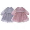 Baby Neugeborenes Mädchen Prinzessin Kleid Langarm Spitze Festzug Partykleider Kleinkindkleider Q0716