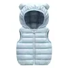 Outono inverno colete bebê para baixo com capuz cartoondoddler menino garota manter quente waistcost kid sem mangas jaqueta crianças 0-6Y 211203