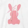 Womens Men Hoodies Fashion Rabbits Letters Print Winter Sweatshirts Women's Pullover Hoody Long Sleeve Natural Color Size M-2XL