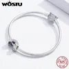 WOSTU Véritable 925 Sterling Argent Arc-En-Ciel Chanceux Perles Zircon Coloré Charme Fit Original Bracelet Pendentif 925 Bijoux CQC1425 Q0531