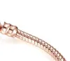 1pcs Drop Shipping Rose Gold Bracelets Women Snake Chain Charm Beads for pandora Bangle Bracelet Festival Gift B018 16 T2
