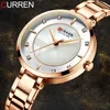 Curren Woman Watches Rose Gold Top Brand Luxury Watch Women Quartz Waterproof Women's Wristwatch Ladies Girls Clock 210616