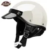 Motosiklet Kaskları Beyaz Kask Cam Elyaf Casco Moto Yarım Yüz Capacete Binicilik Casque Yarış Erkekler Kadınlar Için