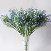 الزهور الزهور أكاليل diy الضوء الأزرق الاصطناعي زهرة فرع الطفل التنفس gypsophila وهمية سيليكون مصنع لحفل الزفاف المنزل الحزب