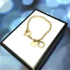 Klassisk Brev Enkla Charm Armband med Box Women Men Fashion Smycken Hip Hop Creative Golden Bracelet