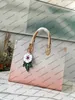 M57641 Designer Women shopping Bag gradient color Giant canvas flower accessorized cowhide colorful leather ONTHEGO Handbag Purse 230H