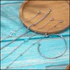 Link Jewelrylink Chain 5Pcs/Set Vintage Moon Stone Charm Bracelets Bangles For Women Jewelry Punk Ethnic Bijoux Femme Aessories Drop Del