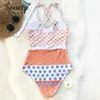Seaselie Sexy Piękny Światowy Druku Swimsuit Kobiety Monokini Plaża Kąpiel Swimwear 210630