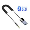 Bluetooth Aux Adapter Bezprzewodowy Odbiornik samochodu USB do 3,5 mm Jack BT5.0 Zestaw do samochodów Odbiornik audio z wbudowanym MIC