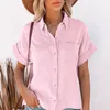 Summer Short Sleeve Loose Thin Womens Shirt Single Breasted White Shirts For Women Elegant Fashion Office Ladies Tops