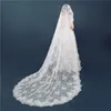 Voile de mariée de cathédrale de 3 m de long 3m avec appliques en dentelle 3D Tulle doux Veil de mariée à une couche sans peigne