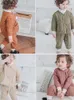 Winter Cute Girls Quilted Warm Clothes Sets Kids Boys Thicken Pullover and Thick Pants 2pcs Boy Suit for Kindergarten 211025