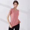 Yoga Outfits Female Sport Top Woman T-shirt Crop Gym Fitness Short Sleeve Running Training Clothes For Womem Clothing