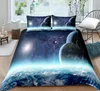 Sängkläder Star Planet 3D Utskrift Quilt Cover Bed Tre Piece Set Barnens sovrum Tillbehör Cartoon Pillow Case